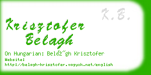 krisztofer belagh business card